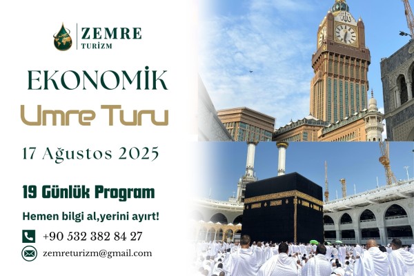 🟢 17 Ağustos 2025 – Gaziantep Çıkışlı / Umre Turu | EKONOMİK