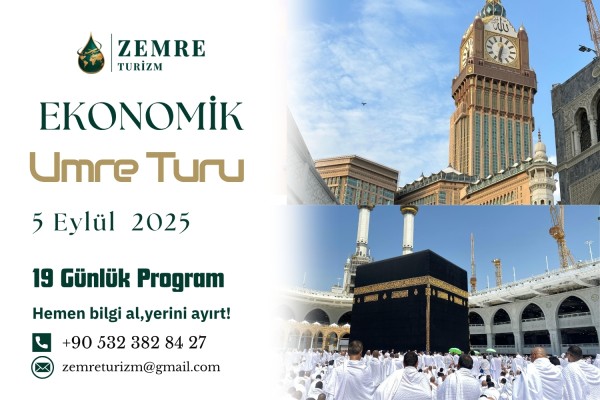 🟢 5 Eylül 2025 – Gaziantep Çıkışlı / Umre Turu | EKONOMİK